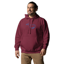 Load image into Gallery viewer, BIG WHALE HOODIE - BLUE STITCH - EMBROIDERED