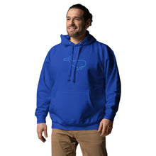 Load image into Gallery viewer, BIG WHALE HOODIE - BLUE STITCH - EMBROIDERED