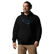 Load image into Gallery viewer, BIG WHALE HOODIE - BLUE STITCH - EMBROIDERED