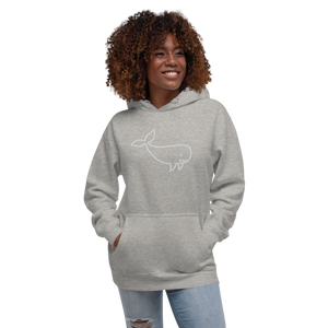 BIG WHALE HOODIE - WHITE STITCH - EMBROIDERED