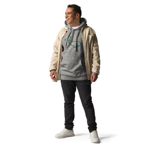 BIG WHALE HOODIE - GREEN STITCH - EMBROIDERED