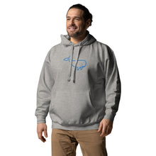 Load image into Gallery viewer, BIG WHALE HOODIE - BLUE STITCH - EMBROIDERED