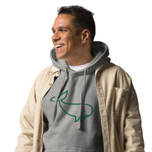 Load image into Gallery viewer, BIG WHALE HOODIE - GREEN STITCH - EMBROIDERED