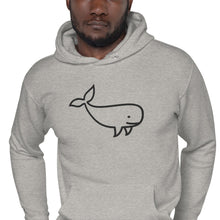 Load image into Gallery viewer, BIG WHALE HOODIE - BLACK STITCH - EMBROIDERED