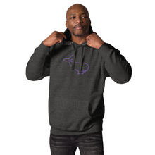 Load image into Gallery viewer, BIG WHALE HOODIE - PURPLE STITCH - EMBROIDERED