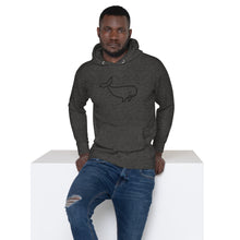 Load image into Gallery viewer, BIG WHALE HOODIE - BLACK STITCH - EMBROIDERED