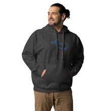 Load image into Gallery viewer, BIG WHALE HOODIE - BLUE STITCH - EMBROIDERED