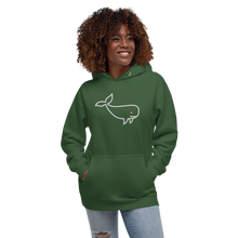 Load image into Gallery viewer, BIG WHALE HOODIE - WHITE STITCH - EMBROIDERED