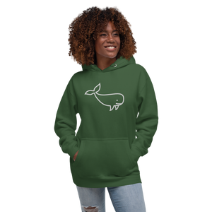 BIG WHALE HOODIE - WHITE STITCH - EMBROIDERED