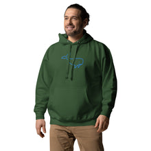 Load image into Gallery viewer, BIG WHALE HOODIE - BLUE STITCH - EMBROIDERED