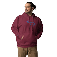 Load image into Gallery viewer, BIG WHALE HOODIE - BLUE STITCH - EMBROIDERED