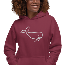 Load image into Gallery viewer, BIG WHALE HOODIE - WHITE STITCH - EMBROIDERED