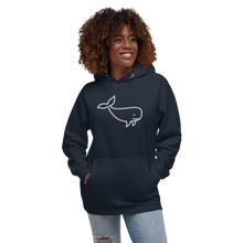 Load image into Gallery viewer, BIG WHALE HOODIE - WHITE STITCH - EMBROIDERED