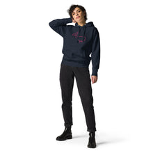 Load image into Gallery viewer, BIG WHALE HOODIE - PINK STITCH - EMBROIDERED