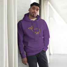 Load image into Gallery viewer, BIG WHALE HOODIE - YELLOW STITCH - EMBROIDERED