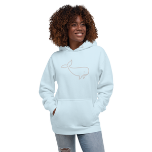 BIG WHALE HOODIE - WHITE STITCH - EMBROIDERED