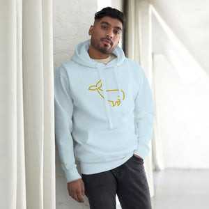 BIG WHALE HOODIE - YELLOW STITCH - EMBROIDERED