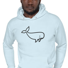 Load image into Gallery viewer, BIG WHALE HOODIE - BLACK STITCH - EMBROIDERED