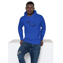 Load image into Gallery viewer, BIG WHALE HOODIE - BLACK STITCH - EMBROIDERED