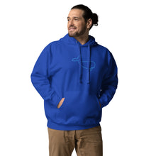 Load image into Gallery viewer, BIG WHALE HOODIE - BLUE STITCH - EMBROIDERED