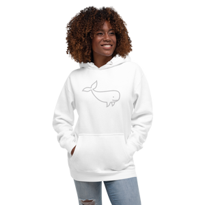 BIG WHALE HOODIE - WHITE STITCH - EMBROIDERED