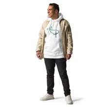 Load image into Gallery viewer, BIG WHALE HOODIE - GREEN STITCH - EMBROIDERED